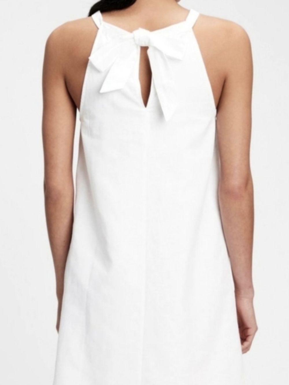 GAP White Linen Cotton Sundress Size 14 Tall , Approx. XL Halter Tie Back